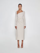 Creamy Sand Ribbed Knit Dress