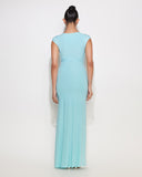 Clara Draped Gown with Crystal Flowers