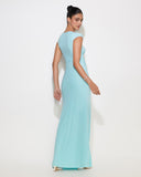 Clara Draped Gown with Crystal Flowers