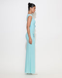 Clara Draped Gown with Crystal Flowers