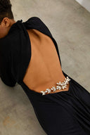 FRIDA BLACK BACKLESS MAXI DRESS