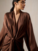 Allana Silk Long Robe Dress