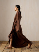 Allana Silk Long Robe Dress