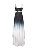 Diamond Sequin Straps Gradient Dress