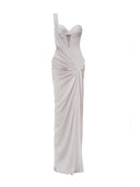 Gone With The Flow Gown In Silver