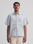 Vertebrae Symbolic Shirt- Blue and White Stripes