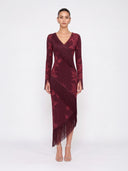 Rosea Floral Fringe Midi Dress