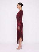 Rosea Floral Fringe Midi Dress