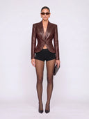 Viora Sculpted Leather Jacket