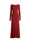 Cherry Wine Backless Maxi Dress