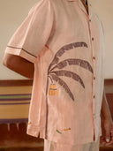 Peach Croc and Bananas linen shirt