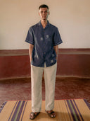 The Knot Theory shirt in blue linen