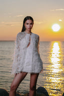 Embroidered Feather Cape