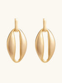 Golden Liquid Oval Drop Post Earrings