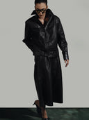 Liana Leather Shirt Black Croc