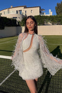 Embroidered Feather Cape
