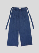 Indigo Khadi Wide-Leg Trousers