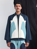 Border Panelled Jacket - Teal