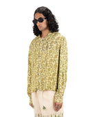 Lime Hand-Blocked Silk Shirt