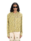 Lime Hand-Blocked Silk Shirt