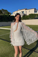 Embroidered Feather Cape