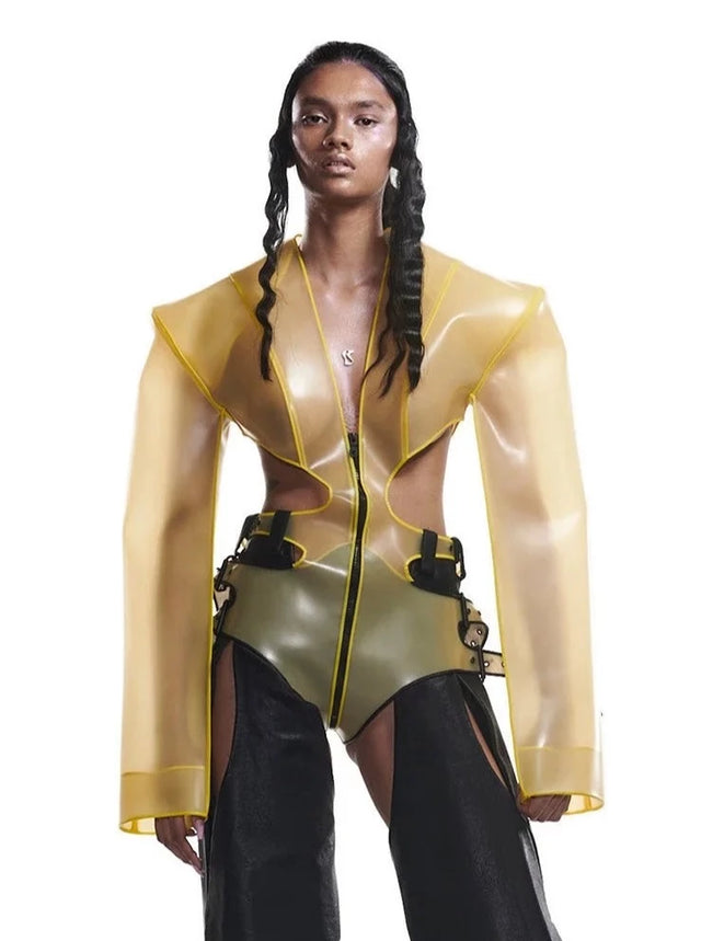 Yellow Rubber Leotard Jacket - The Silk Road 