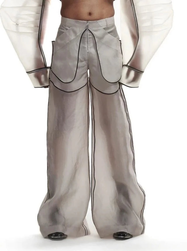Grey organza pants