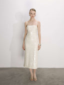 Miles Sequin Dress in Cloud Cream