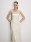 Miles Sequin Dress in Cloud Cream