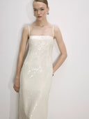 Miles Sequin Dress in Cloud Cream