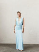 Nazli Ceren Vivienne long jersey dress in baby blue