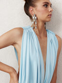 Nazli Ceren Vivienne long jersey dress in baby blue