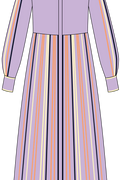 Lilac Silk Shirt Dress with Hand Bound Pleats - The Silk Road 