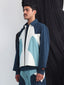 Border Panelled Jacket - Teal