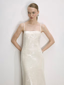 Miles Sequin Dress in Cloud Cream