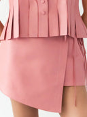 Double A Celine Leather Skirt Blush Pink