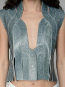 Brianna II Leather Vest Grey