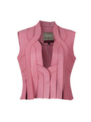Brianna Leather Vest Blush Pink
