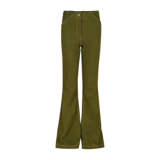 Moss green bellbottom pants