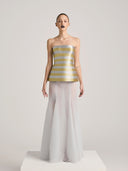 The Zari Sculpted Bustier + Ice Sheer Metallic Skirt