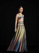 Multicolor Interwoven Halter Ensemble