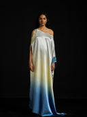 Off-Shoulder Gradient Satin Dress