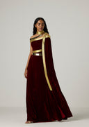 Velvet Metallic Wrap Dress