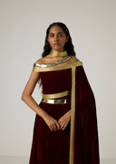 Velvet Metallic Wrap Dress