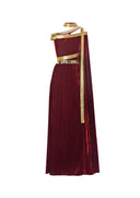 Velvet Metallic Wrap Dress