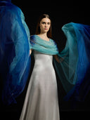 Draped Tulle Fall-Panelled Dress