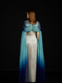 Draped Tulle Fall-Panelled Dress