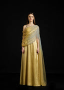 Gathered Draped Tulle Satin Dress