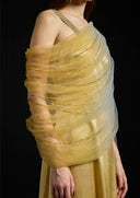 Gathered Draped Tulle Satin Dress