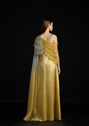 Gathered Draped Tulle Satin Dress